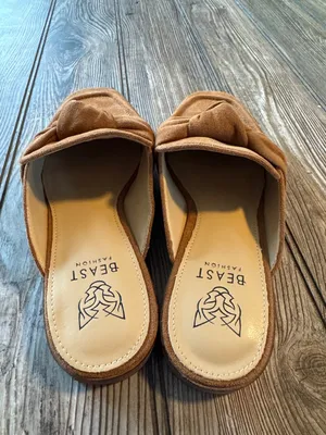 BEAST FASHION Women's Brown Mules Sheena knit slip on 5.5 thumbnail 2