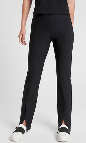 Athleta Interstellar Tights Black Size‎ 4 Slim Leg Ankle Zip Career thumbnail 1