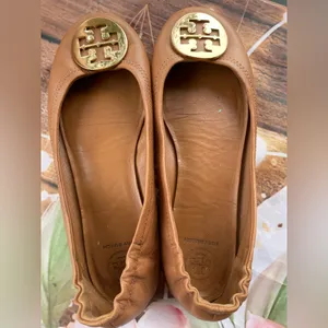 Tory Burch Tan Gold Flats thumbnail 3