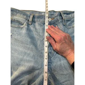Old Navy Womans Sky High Straight distressed, Button fly -cut off jeans Sz 14 thumbnail 7