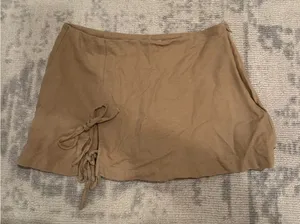 Elegant Tan Women's Linen Skort thumbnail 1