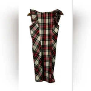 Vintage Karlie Plaid Ruffle Midi Dress Sz M Made in USA thumbnail 6