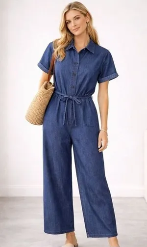Marine Layer Joni Denim Jumpsuit thumbnail 1