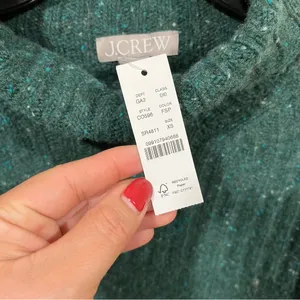NWT J.Crew Ribbed turtleneck sweater in donegal wool blend Forest Sprinkle XS thumbnail 5