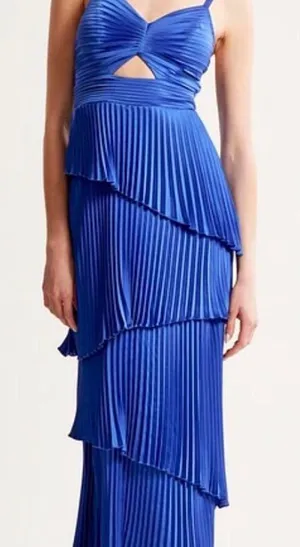 Abercrombie & Fitch Giselle Pleated Tiered Maxi Dress Sz Large TALL NWT thumbnail 1