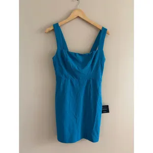 Lulus Social Sensation Blue Square Neck Mini Bodycon Dress Size Small thumbnail 3