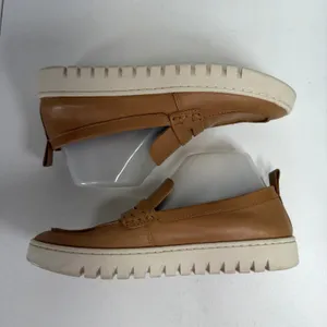 Vionic 7.5 Uptown Leather Penny Loafer Tan Platform Comfort Walking Preppy Shoe thumbnail 2