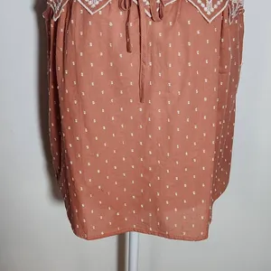 Mine Terra Cotta Sleeveless Blouse with Embroidered Details NWOT Size Large thumbnail 4
