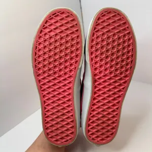 Vans Womens size 6.5 Vans Slip-On Checkerboard Skate Shoe Pink Black Grunge thumbnail 6