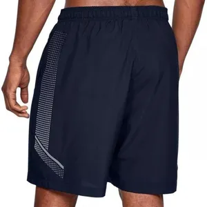 Under Armour Men Woven Graphic Athletic Shorts Drawstring Interior Sz L Navy Blue Sporty Gorpcore Preppy Minimal wear as pictured thumbnail 2