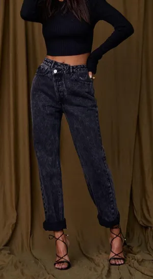 12th Tribe Black Asymmetrical Jeans thumbnail 1