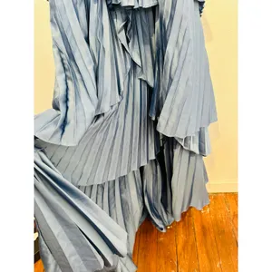 AMUR Dusk Blue Romantic Silhouette Cascading Tiers Strapless Janey Gown size 6 thumbnail 15
