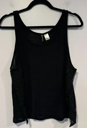 H&M Divided black split side lace‎ tank top thumbnail 1