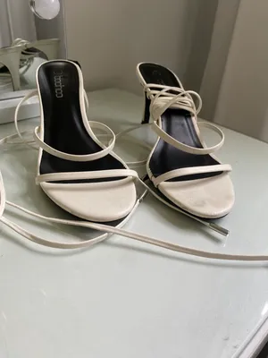 Boohoo White Wrap Heels thumbnail 5