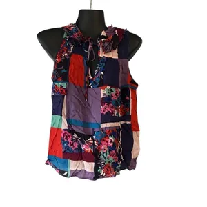 Maeve by Anthropologie floral ruffle multicolored blouse top women’s S thumbnail 7