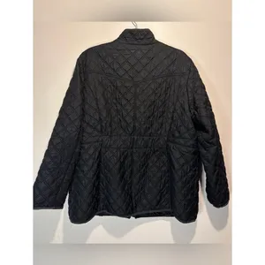 Lucky Brand Black Quilted Jacket Full Button + Snaps Pockets Lined Size XXL thumbnail 3