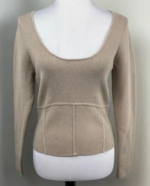 Abercrombie & Fitch Ribbed Slim Fit Scoopneck Corset Long Sleeve Sweater XL thumbnail 1