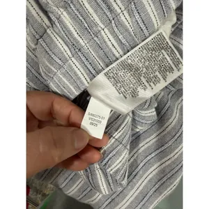 Old Navy Womens High-Rise Super Wide Leg Linen Blend Striped Pants Blue White L thumbnail 6