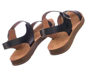 Black Faux Leather Sandal thumbnail 4