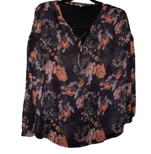 Long Sleeve Floral Blouse Size 2XL thumbnail 8
