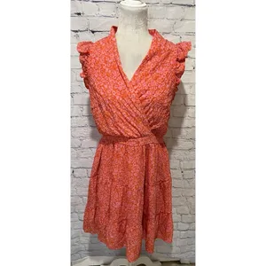 Rachel Zoe Printed Flutter-pink flowers dress Sleeve A-Line Dress Size 10 thumbnail 2