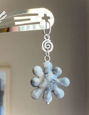 Handmade spiral swirl uzumaki & unique flower spike funky boho y2k hair clip🌀 thumbnail 3