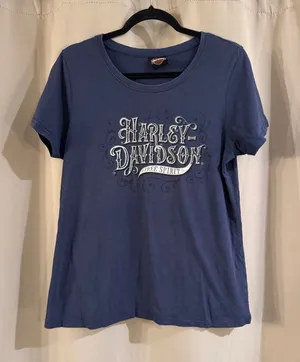Harley-Davidson Blue  Tee with Logo Patch thumbnail 1