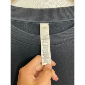 Alo Yoga Accolade Crew Neck Pullover‎ Sweatshirt Black Fleece Large thumbnail 3