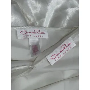 Oscar de la Renta Pink Label Women XL Satin Nightgown Long Robe Set Ivory Bridal thumbnail 14