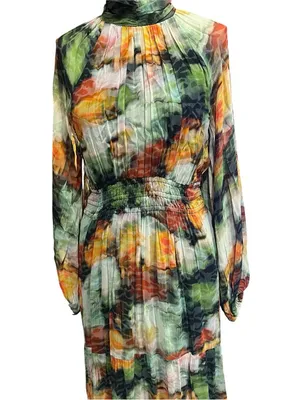 Anthropologie Boho Floral Abstract Print Tiered Maxi Dress size S thumbnail 5