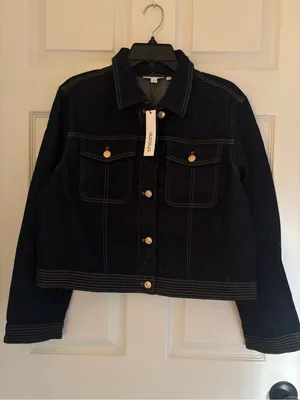 Chico's Denim Jean Jacket with Contrast Stitching Size: L thumbnail 1
