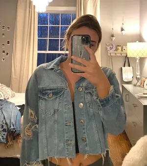 Forever 21 Cropped Denim Jacket thumbnail 1