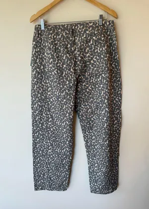 NWT Wild Fable Mid Rise Wide Leg Baggy Jeans Beige Leopard Women's Size Medium thumbnail 3