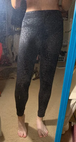 Black Leopard Mesh Victoria’s Secret Leggings thumbnail 1