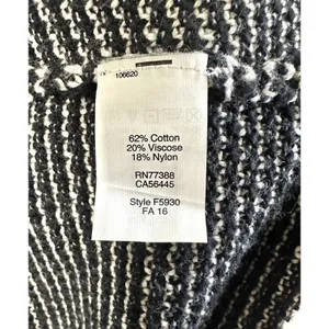 Madewell Size L Women's Pullover Striped Black‎ White Textured Knit Long Sleeve thumbnail 10
