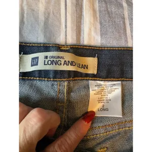 Gap Original Long and Lean Flare Leg Jeans Dark Wash Blue Denim Size 2 Long thumbnail 6