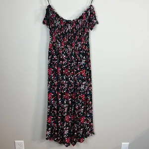 Lulu's‎ Maxi Dress XL Black Floral Off the Shoulder Maxi Side Slits Romantic New thumbnail 9