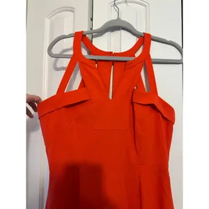 BCBG Orange Sleeveless Bodycon Dress With Strappy Back Detail Size 10‎ thumbnail 7
