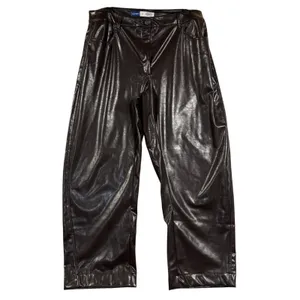 NWT Old Navy 18 Tall Extra High-Rise Barrel Leg Faux Leather Pants Topsoil Brown thumbnail 3