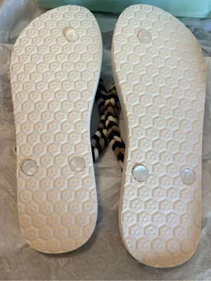 No Boundaries Women’s White Sandals with Braided Black and Brown Straps thumbnail 4