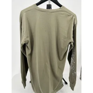 PINK Victoria's Secret Silver Sequin Logo Long Sleeve Tee Women‎ XS Army Green thumbnail 3