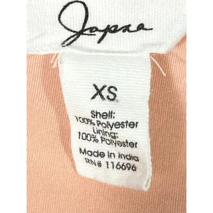 Japana‎ Pleated Faux Wrap Peplum Women Blouse Crop V Neck Elastic Waist Peach XS thumbnail 3
