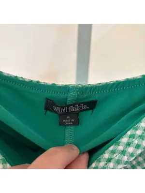 Wild Fable NWOT Women's Mid-Rise Green Gingham Skort Size M thumbnail 6