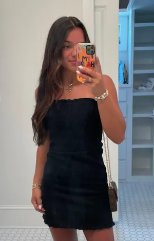 She + Sky Suede Black Dress thumbnail 1