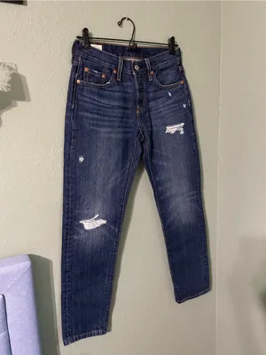 Levi’s 501 Tapered Distressed Jean Size W25 L28 Dark Wash Button Fly thumbnail 3
