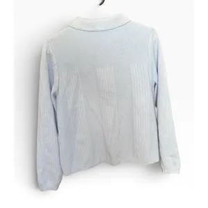 Sioni Light Blue Ribbed Knit Cardigan Gold Hammered Button Sweater Jacket Medium thumbnail 2