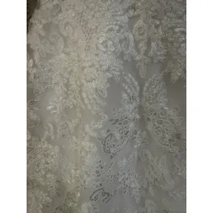 Sherri Hill 51573 Ivory Metallic Lace Ball Gown Off Shoulder Sweetheart Sz 00 thumbnail 6