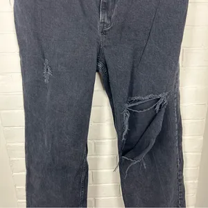 Abercrombie & Fitch Washed Black The 90s Relaxed Jean High Rise Size 14/32 thumbnail 5