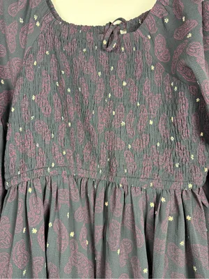 Lane Bryant NWT Smocked-Bodice Tie-Neck Maxi Dress Sz 18/20 Paisley thumbnail 13