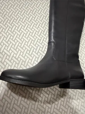 INC International Concepts Womens Fawne Tall Leather Boot Black 7.5 thumbnail 6